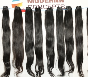 Extensions de cheveux humains indiens vierges à 100 %, lisses, de qualité supérieure, couleur naturelle, style vague profonde, vente en gros - Product Image 1