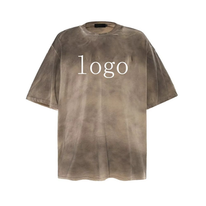 High-End Custom Men's Clothing 100% Cotton Acid-Washed T-<b>Shirts</b> 250 Gsm Extra-Large Knitted Oversized Fit Wholesale - Product Image 4