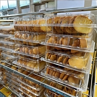 Boîtes en plastique transparent PET jetables de haute qualité pour pain, beignets, pâtisseries, desserts et gâteaux – Contenants en blister pour pâtisseries et pains
