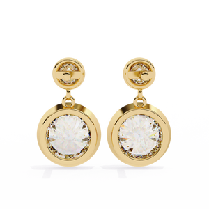 Pendientes de Diamantes Cultivados en Laboratorio con Corte Brillante Redondo Clásico para Mujer en Oro de 18K - Product Image 5