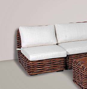 Muebles de Estilo Moderno, Sofá de Ratán para Sala de Estar, Estructura de Madera de Caoba con Cojín - Product Image 4