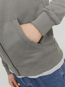 Sweat à capuche zippé Boxy en coton de haute qualité Sweats à capuche épais et surdimensionnés à double fermeture éclair personnalisés pour hommes - Product Image 3
