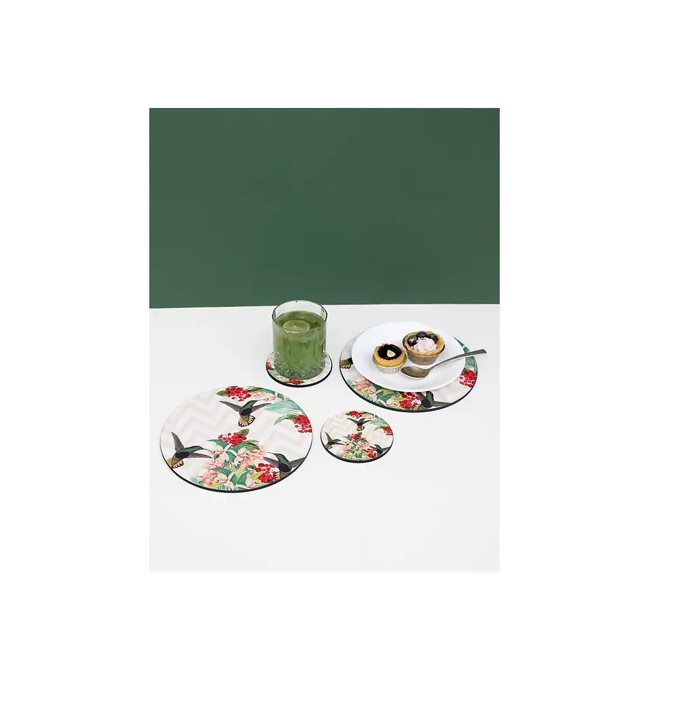 Wholesale Manufacture MDF printing Trivet restaurants tableware decorative MDF mat and pads for best selling
