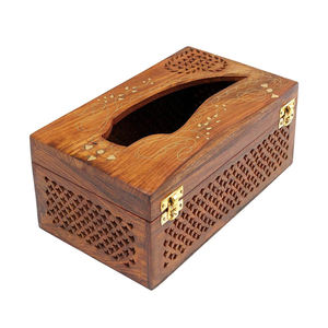 Caja de pañuelos de madera estilo único pieza de diseño de madera soporte de madera hecho a mano regalo único soporte de pañuelos hecho a mano - Product Image 3