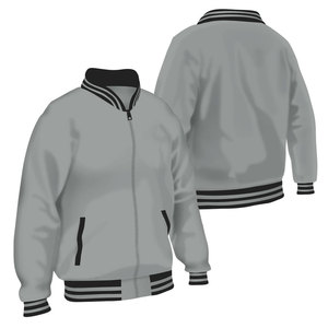 Vestes pour hommes Varsity à prix d'usine, en laine/cuir, col montant, imperméables, écologiques, service OEM, logo frontal - Product Image 3