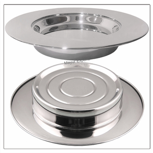 จานใส่ขนมปังสเตนเลสสตีลเคลือบเงาพร้อมฝาปิด ถาดเสิร์ฟ ผลิตภัณฑ์จากเมย์ยูร์ เอ็กซ์พอร์ตส์ รุ่น 9220 - Product Image 2