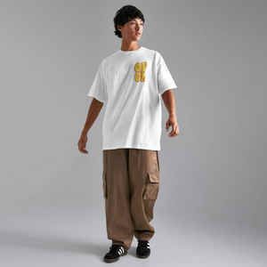 เสื้อยืดโอเวอร์ไซส์ผ้าฝ้ายพิมพ์ลายโลโก้แบบพัฟฟ์ สไตล์ฮิปฮอป สตรีทแวร์ แห้งเร็ว สำหรับผู้ชาย พิมพ์ลาย 3 มิติ จากโรงงานโดยตรง - Product Image 5