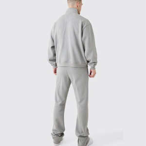 Stacked Tracksuits For <b>Men</b> Rhinestone High Quality Flare Stacked Sweat <b>Suit</b> 100% Cotton Slim Fit Streetwear Tracksuit - Product Image 5