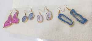 Pendientes Bohemios Druzy de Latón con Baño de Oro Micronizado, Joyería de Declaración Colgante para Fiesta Unisex H.A. Gemas de un Proveedor Confiable - Product Image 4