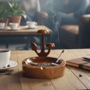 Cenicero de Madera Maciza Portátil Moderno para el Hogar, Exportador de Indonesia, Multiusos, Anti-Caídas, Fácil de Limpiar, Grabado Personalizado - Product Image 2