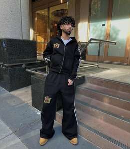 Sudadera con capucha pesado de algodón con estampado gráfico de gran tamaño vintage estilo de calle de talla grande para hombres - Product Image 5