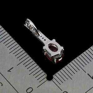 Pendentif en argent sterling 925 de qualité AAA+ avec rubis ovale 7x5mm, pierre précieuse taillée diamant, bijoux Cus-Jew108 - Product Image 3