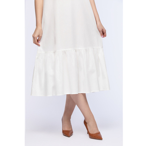Style chaud automne mode femmes vêtements OEM ODM solide couleur blanche sans manches décontracté femmes robe à la palangre en gros fabrication - Product Image 2
