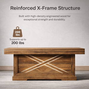 Durable Rustic Square Tea <b>Table</b> 39.4 <b>Walnut</b>/Black/White Classic Vintage Farmhouse Living Room Furniture - Product Image 5