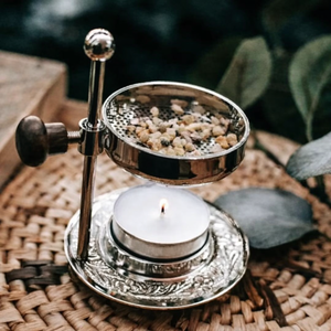 Brass <b>Incense</b> <b>Burner</b> & <b>Holder</b> with Adjustable Design Eco-Friendly for Bakhoor Aromatherapy and Religious Home Decor Use - Product Image 4