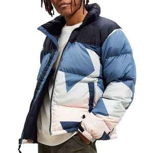 Chaquetas acolchadas de invierno Unisex, cuello levantado, relleno de poliéster transpirable, Material de lona cálido a prueba de viento con logotipo frontal, venta al por mayor - Product Image 2