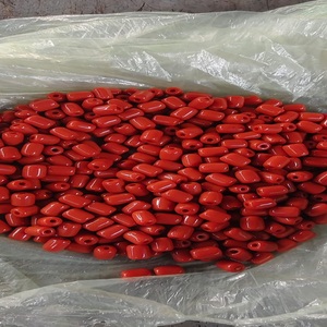 Perles de verre rouge à l'aspect antique Style vintage pour la fabrication de bijoux et l'artisanat Perles de verre antiques rouges artisanales Charme rétro - Product Image 1