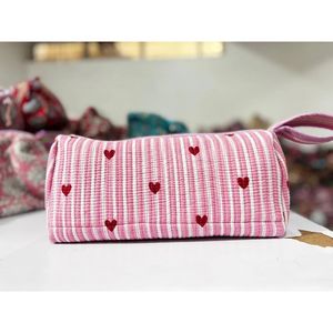 Bolsa de Cosméticos Bordada Estilo Bohemio con Cierre, Asa Suave, Gran Capacidad, Portátil, de Tela de Algodón, para Frutas - Product Image 2