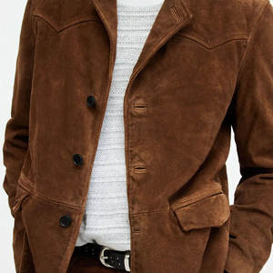 Abrigos y chaquetas de piel de ante para hombre a la moda, venta al por mayor, abrigos y chaquetas de piel de ante con logotipo de color personalizado para hombre - Product Image 6