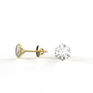 เครื่องประดับ avarta 14K 1.50ทอง Carat Moissanite unisex Solitaire studs - Product Image 4
