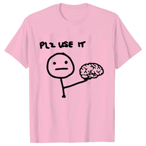 S'il vous plaît utiliser IT t-shirts pour hommes sarcasme drôle cerveau graphique Y2k hauts Streetwear à manches courtes Harajuku humour blague t-shirts surdimensionnés - Product Image 6