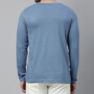 เสื้อยืดออกกำลังกายแขนยาวผู้ชาย ระบายอากาศ แห้งเร็ว ผ้าคอตตอน 100% สีพื้น สำหรับเล่นกีฬา ฟิตเนส ออกกำลังกาย พร้อมโลโก้สั่งทำ - Product Image 2