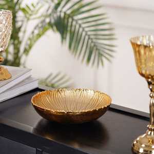 ชามสลัด/ข้าวทำด้วยมือสไตล์อเมริกันชามเสิร์ฟทรงกลมทำจากอลูมิเนียมชุบทองเหลืองดีไซน์เนอร์ - Product Image 1