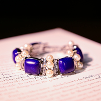 Bracelets saoudiens, bijoux fantaisie, style bohème, délicats, en lapis-lazuli, bracelet à maillons, fait main, cadeau pour femme, bracelet à maillons en cuivre, cadeau