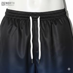 Shorts de plage pour hommes en polyester/coton à taille élastique, imprimé décontracté, séchage rapide, fermeture à cordon - Product Image 4