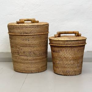 <b>Rattan</b> lidded <b>basket</b> highest quality hand woven storage bins low price <b>laundry</b> bin <b>baskets</b> - Product Image 5