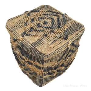 Pouf en cuir marocain fait main, repose-pieds ottoman traditionnel, pouf artisanal, décoration intérieure, siège ottoman bohème pour salon - Product Image 1