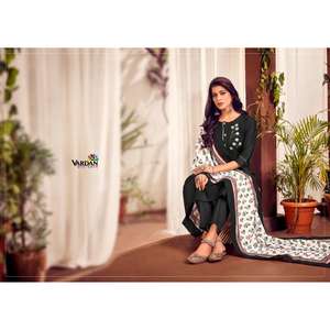 Ensemble Salwar Suit en Satin Élégant pour Femmes, Vente la Plus Importante de l'Été, avec Pantalon Palazzo Stylé, Dupatta Uni, Séchage Rapide, Approvisionnement en Gros - Product Image 1