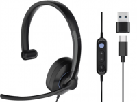 Casque téléphonique filaire monaural avec suppression du bruit ENC, type C, compatible avec Teams pour centre d'appels