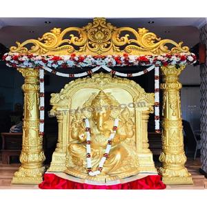 Décor d'entrée de salle de Banquet de mariage srilankan avec Ganesha Ganesha doré pour Statue de Ganesha en fibre d'entrée de mariage pour mariage - Product Image 1