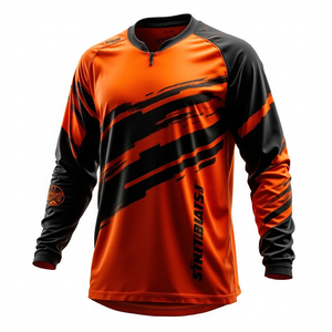 Personalizado a prueba de viento de manga larga para hombre Motocross Racing Jersey impreso ropa deportiva camisas de secado rápido transpirable al por mayor rápido - Product Image 4