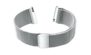 Bracelet unisexe de luxe durable, léger, respirant, en acier inoxydable argenté, avec bande élastique WD017, résistant à l'eau, montre connectée souple - Product Image 4