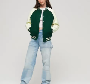 Vestes Lettermen personnalisables de haute qualité pour femmes avec décoration de boutons quantité minimale de commande bas Concevez votre propre veste - Product Image 4