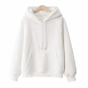 Sudadera con capucha blanca de manga larga de primavera para mujer de alta calidad, sudadera con cordón con capucha informal de gran tamaño - Product Image 1