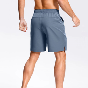 Shorts de sport pour hommes de qualité supérieure, shorts de fitness en polyester avec poche zippée, fabricant de logo personnalisé - Product Image 4