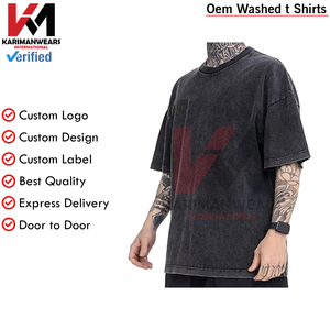 T-shirts surdimensionnés coton lourd lavé été Vintage t-shirt coupe ample à manches courtes chemises décontractées pour hommes et femmes confortable - Product Image 2