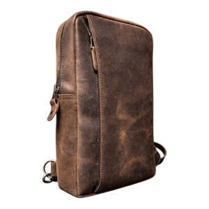 New Design Genuine Leather Fashion Zipper <b>Men</b> Side Bag Chest Bag Large Capacity Durable High Quality Women Waist <b>Pouch</b> - Product Image 1