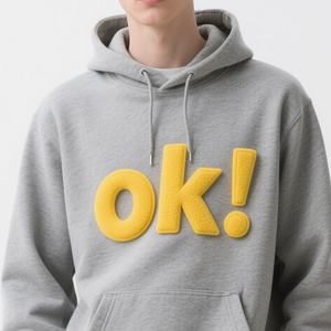 Sudadera con Capucha de Algodón 100% Pesado, Personalizable, para Otoño, Unisex, con Cordón, Bordado de Chenilla, Parche con Letras y Bolsillo - Product Image 2