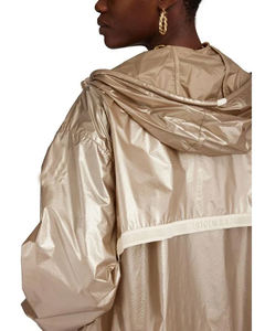 Chaqueta cortavientos de punto de talla grande de poliéster 100% personalizada para mujer, transpirable, impermeable, con forro de nailon, decoración bordada - Product Image 4