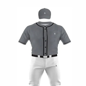 Gris et Blanc Vente en Gros Sportswear Softball Jersey pour Adultes Adolescents Meilleur Sublimé Baseball Jersey Ensemble Pas Cher Baseball Uniforme - Product Image 5