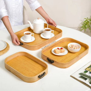 Bandeja de servicio de tamaño personalizado con acabado Natural de madera de mango más vendido, plato para aperitivos, desayuno, bandeja para servir, vajilla para el hogar - Product Image 5