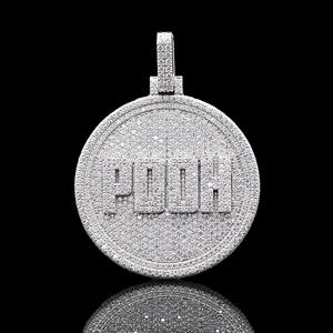 จี้เพชร CZ ประดับแบบฮิปฮอป สแตนเลสสตีลหรูหราสั่งทำพิเศษ - Product Image 1