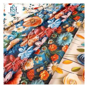 China Factory Ready to Ship 100% Rayon Floral in Stock Factory Direct Wholesale 5D Digital Print Rayon <b>Fabric</b> - Product Image 3