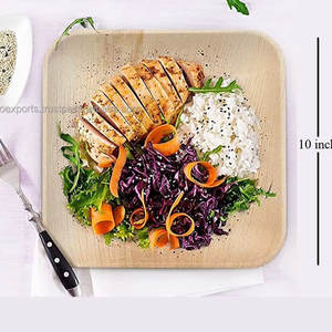 Vaisselle biodégradable de qualité export, assiettes carrées de 6 pouces, parfaites pour les repas, les salades, les plats principaux, résistantes à la chaleur - Product Image 1