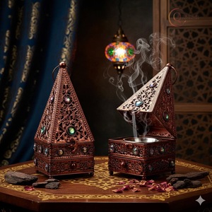 Quemador de Incienso Bakhoor Árabe Tradicional de Lujo, Diseño de Latón, Duradero, 100% Natural, Religioso, para Ramadán, Difusor de Aromaterapia - Product Image 1