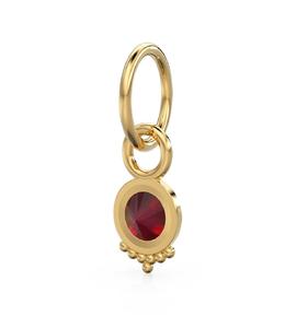 Colgante de Plata de Ley con Baño de Oro Vermeil, con Piedra Preciosa Roja de Corte Rubí Solitario Facetado, Bisel Elegante, Amuleto de Moda - Product Image 3